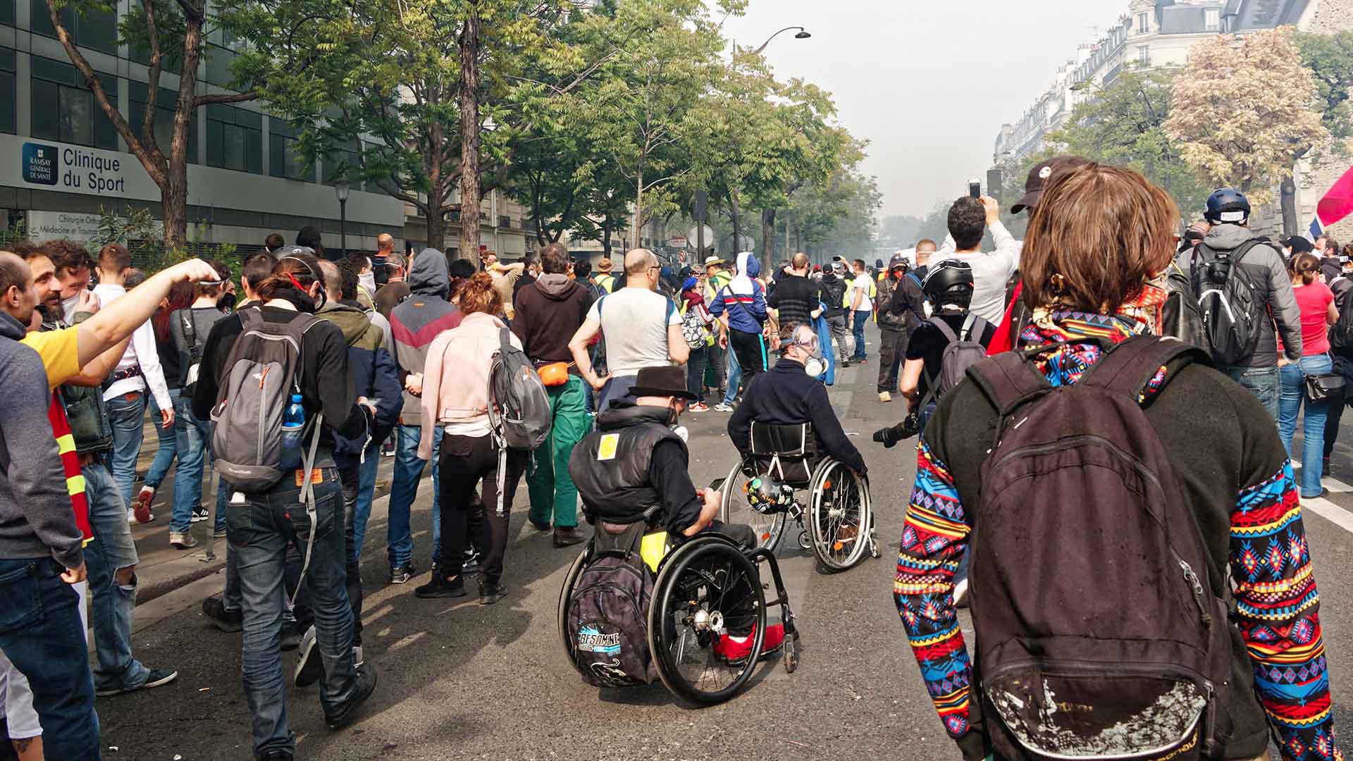 Manifestation des gilets jaunes le 1er Mai  2019, Présence handicap à la manifestation  